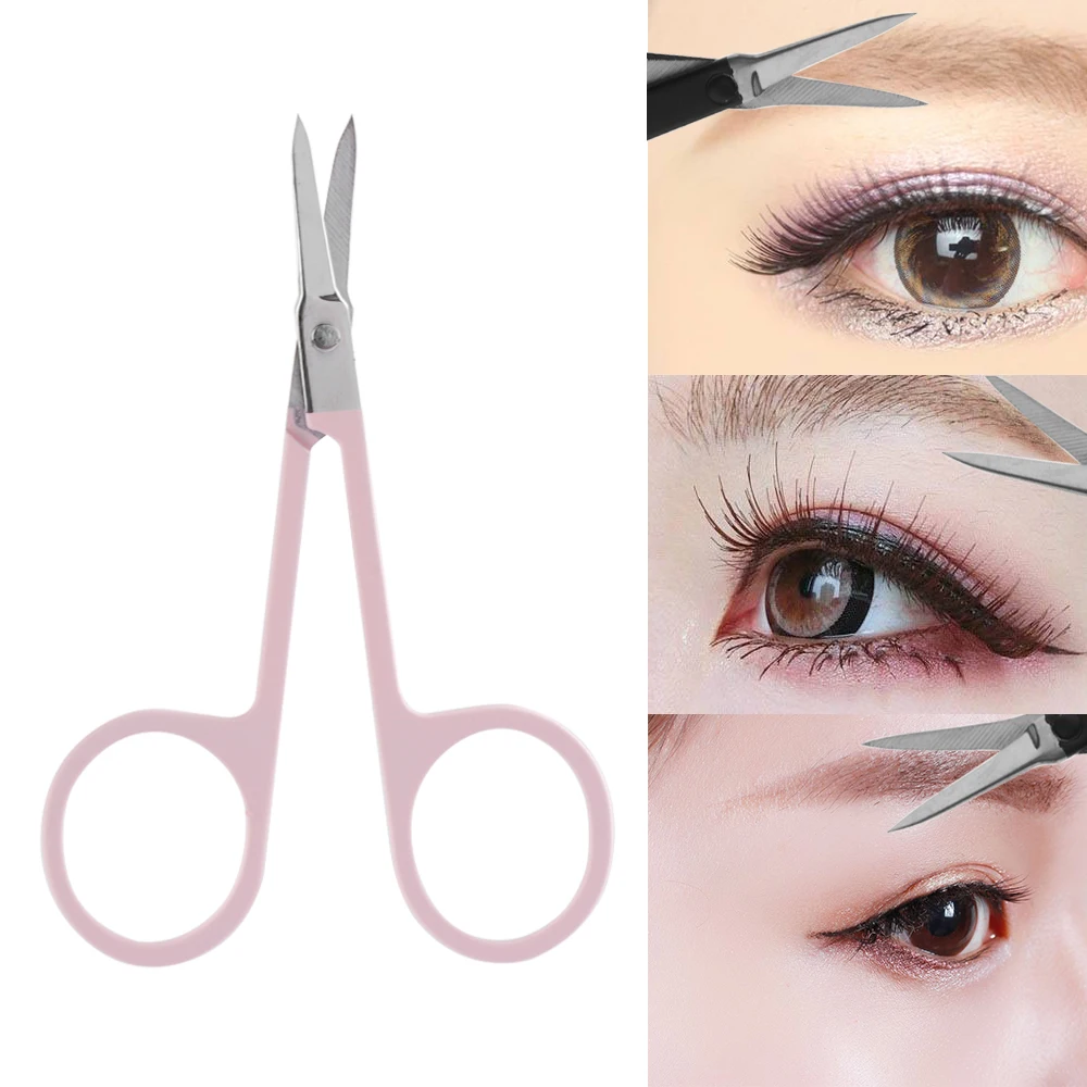 

4 Colors Mini Scissor For Nails Eyebrow Nose False Eyelashes Eyelid Sticker Cuticle Scissors Curved Trimming Makeup Tool