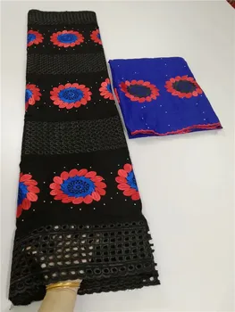 

Pretty party dress embroidery 5Y African cotton lace fabric+2Y Swiss voile lace material YCV1 (5+2y)