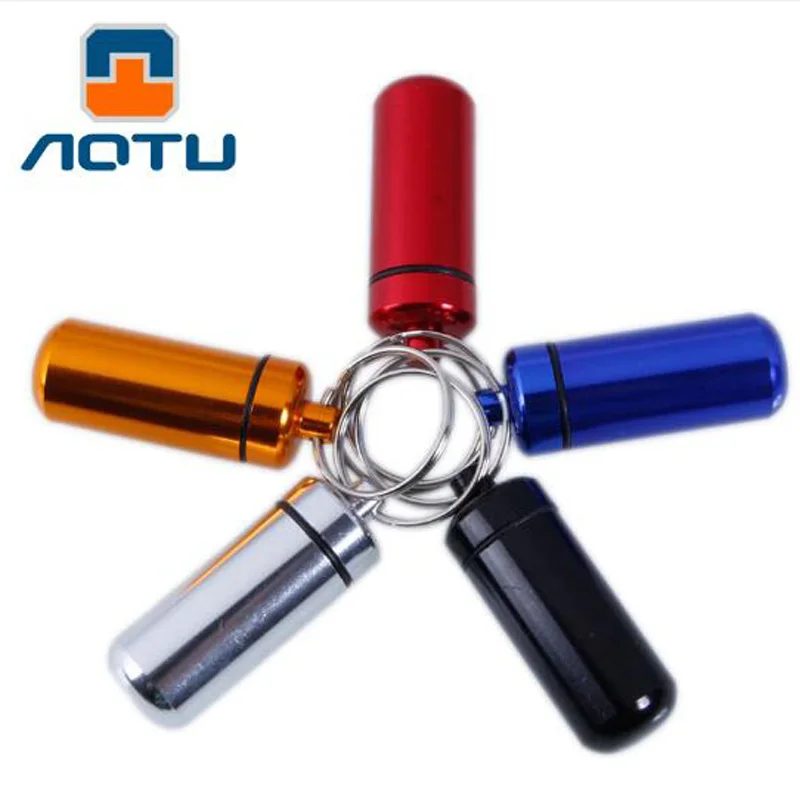 

6 Pcs/set Outdoor Camping Survival Capsule Aluminum Medicine Bottle Travel First Aid Medicine Bottle Allergy Pills Mini Bottle