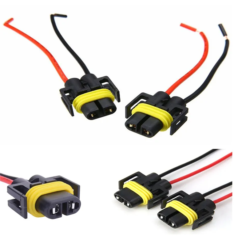 

2Pcs Nylon H8 H11 Car LED Fog Light Adapter Harness Socket Wire Cord Connector