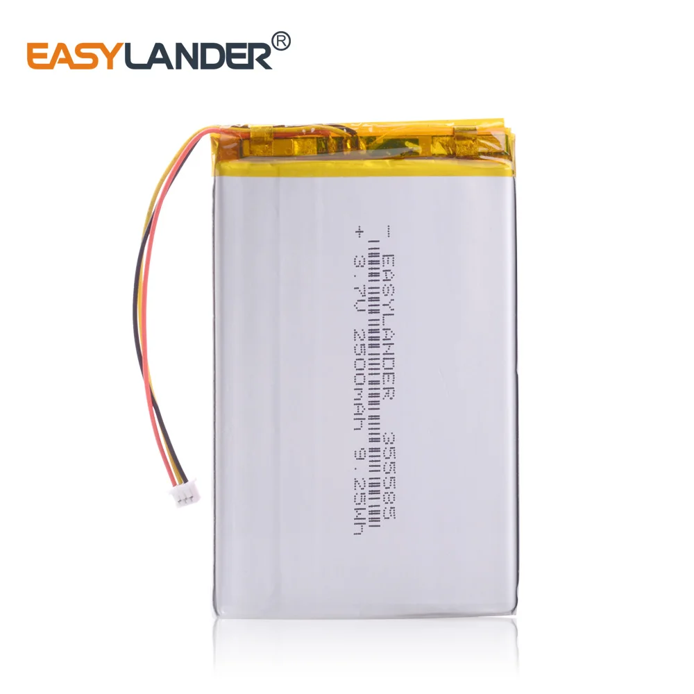 1,25 3Pin 315586 3,7 V 2500mAh литий-полимерный аккумулятор для электронной книги S11ND018A(ONYX BBA10) 355585 power bank psp DVR 305585