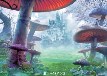 

castle backdrop Mushroom image background Fairy tale photography background photography-studio-backdrop 7x5ft 9x6ft