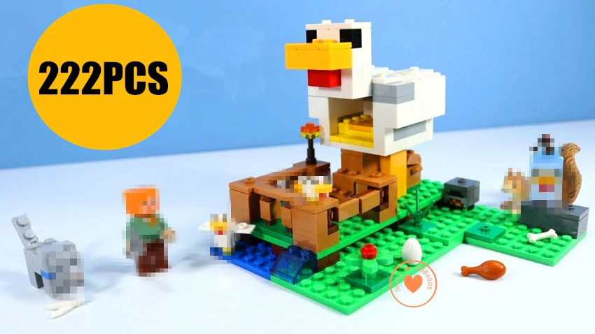 

New My World The Chicken Coop fit legoings Minecraft figures city 21140 Building Blocks bricks diy Toys for Children kid gift