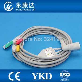 

Free shipping Colin 3 lead one-piece series patient ECG cable 6pin