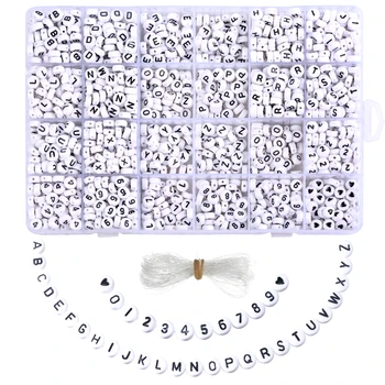 

1850pcs Acrylic Mixed Letter And Number Beads Circle Round Individual Letter Alphabet Beads For DIY Bracelet Jewelry Making