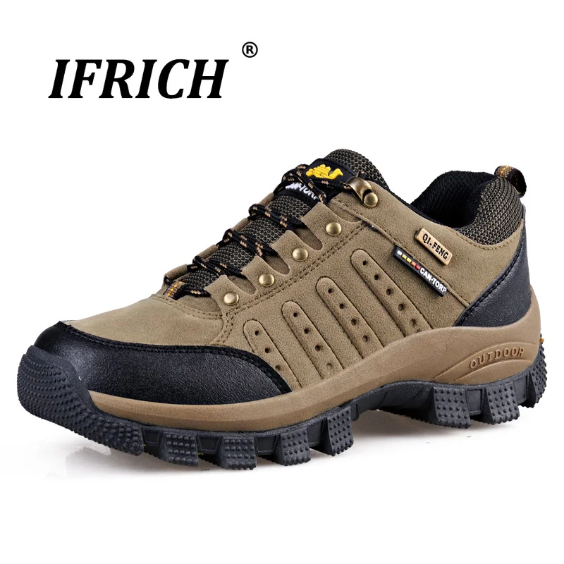 Ifrich 2019 الربيع الخريف الرجال حذاء للسير مسافات طويلة جلد طبيعي الدانتيل متابعة حذاء ارتحال توسيد تنفس الجبلية رياضية
