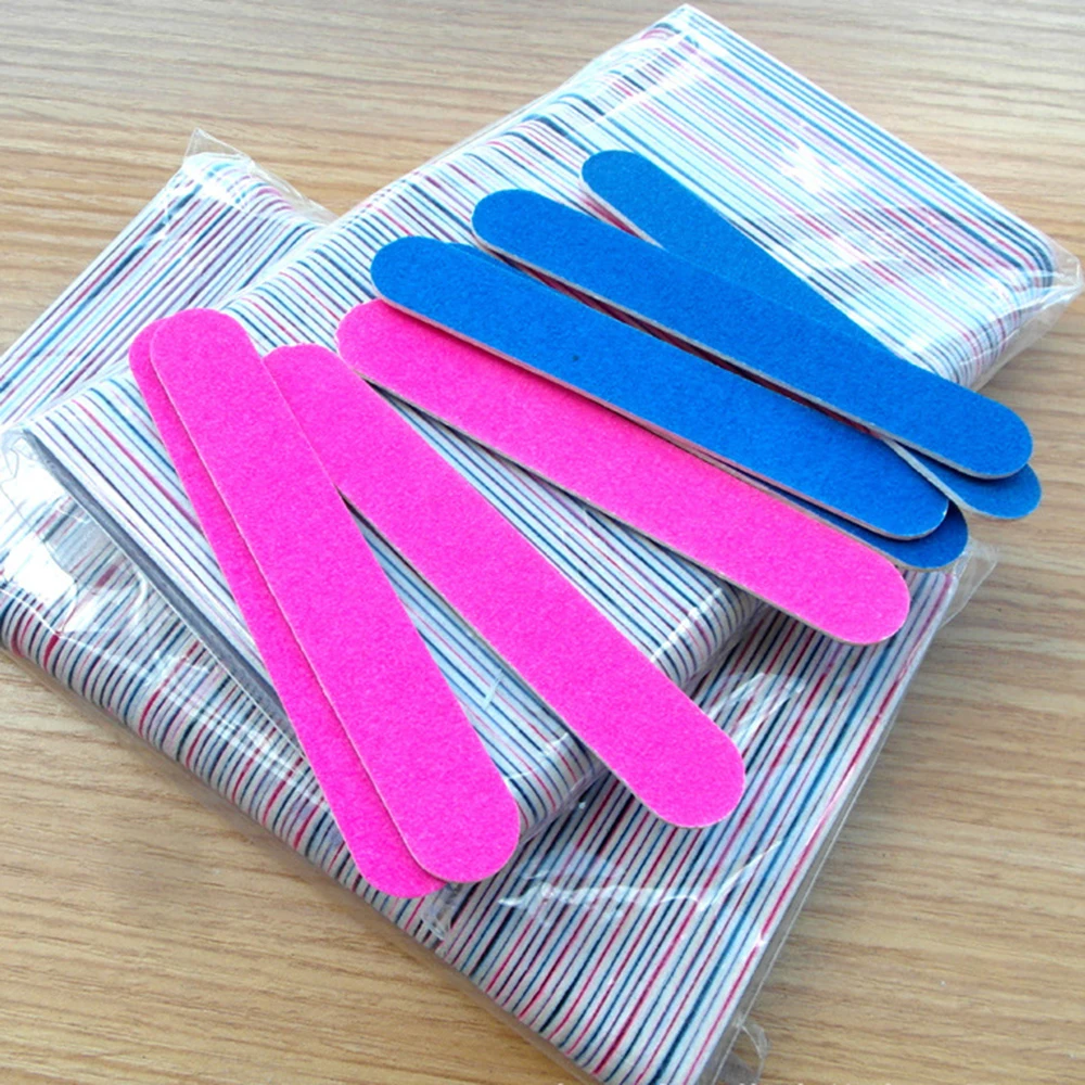 

2PCS Mini Nail Files Nail Art Tools Artificial Nail Sandpaper Disposable Cuticle Remover Buffers Slim Crescent Grit Callus