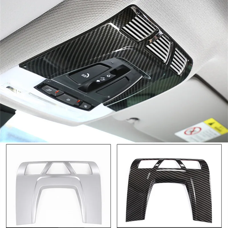 Автомобильный передний рамка для лампы для чтения декоративная крышка Стикеры углеродного волокна Цвет TrimFor BMW 1/2/3 серии F20 F45 F30 F34 X5 F15 X6 F16