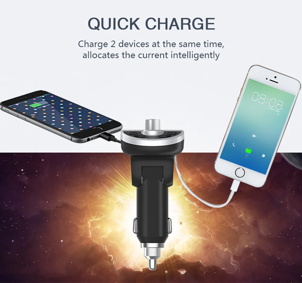 

Bluetooth Car FM Transmitter Wireless Radio Adapter USB Charger Mp3 Player