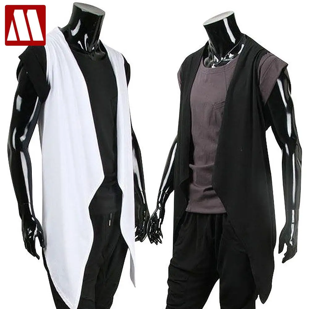 men's extra long vests
