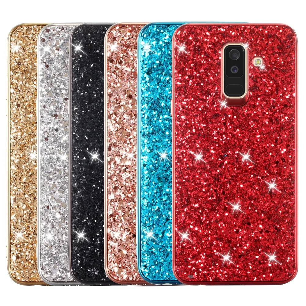 

Bling Silicone Soft Cover Case For Samsung Galaxy S7 Edge Note 8 9 S8 S9 A6 A8 Plus 2018 S9 S8 Plus Glitter TPU Phone Case Bags