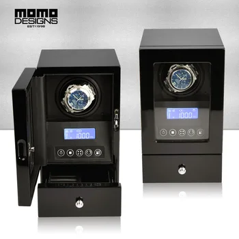 

Deluxe Wooden Watch Winder box for Single Automatic Watch Storage Display with LCD touch screen -2019 NEW DESIGN