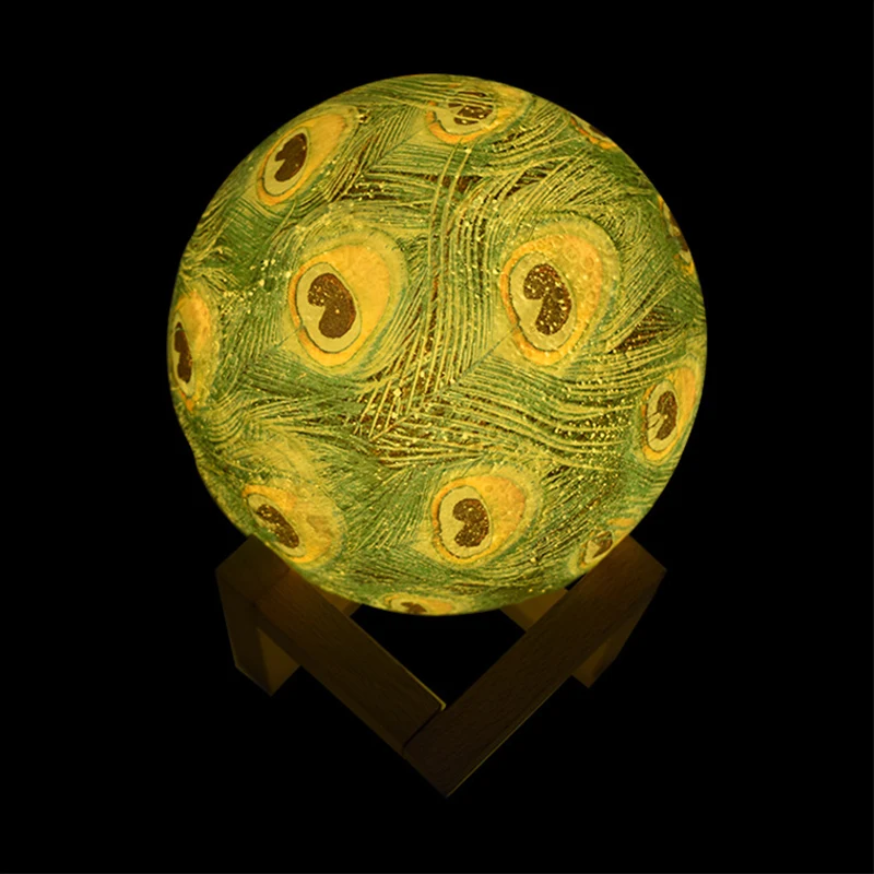 

Night Lights Peacock's Plume Design 15CM Moon Lamp Dimmable Night Lamp Touch/Pat/Remote Control Color Changeable Light Kids Gift