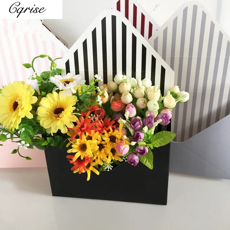 

2pcs Wrapping Gift Case Foldable Flower Box Envelope Shape Gift Box Paper Flower Box Shop Living Room Valentine'S Day DIY Vase