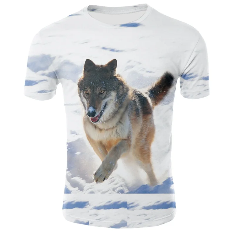 Крутая футболка с 3D принтом волка для мужчин и женщин, модная футболка в стиле хип-хоп с 3d принтом орла, летняя футболка с коротким рукавом и изображением животного, Мужская футболка 4XL
