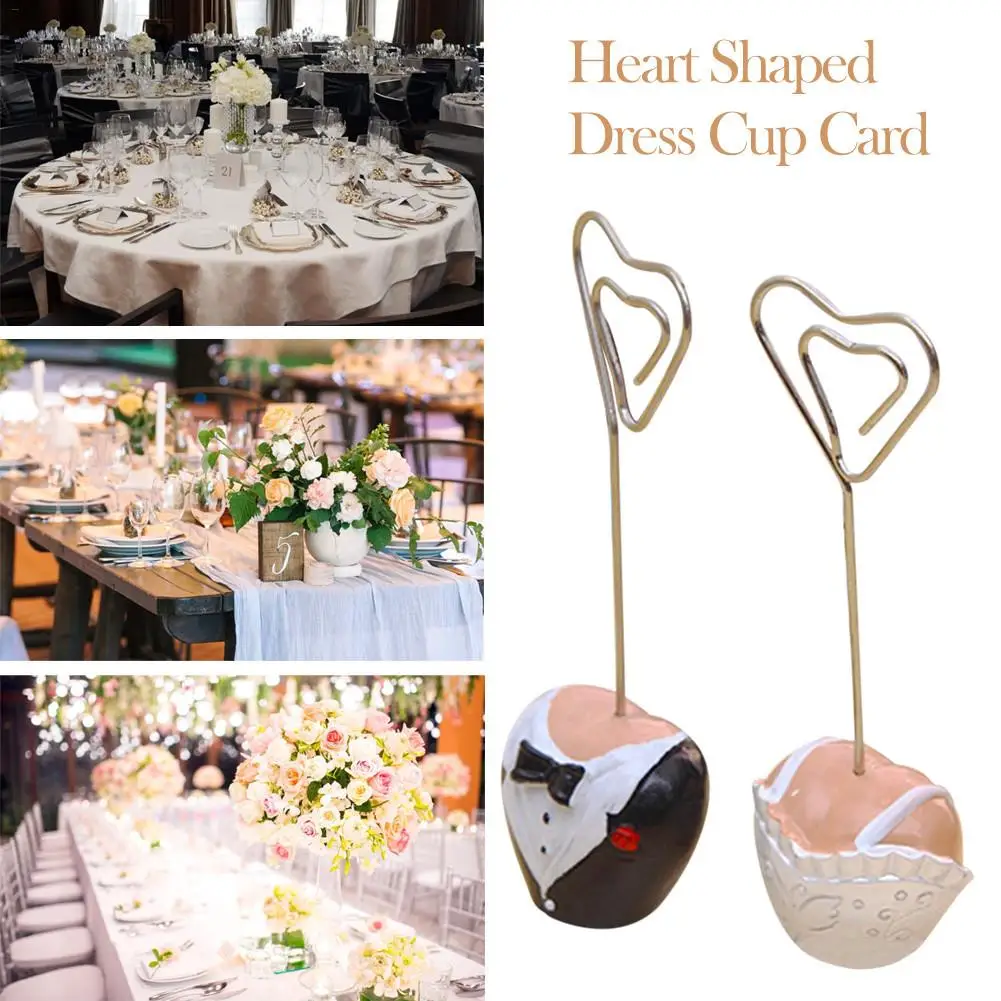

Place Card Holder Heart Shape Clips Wedding Favors Place Card Holder Table Photo Memo Number Name Clips Base