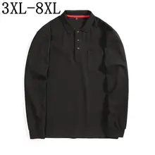 Размер 5XL 6XL 7XL 8XL новая деловая рубашка поло мужская с карманом с длинным рукавом Camisas Polo Высокое качество Мужские повседневные рубашки поло