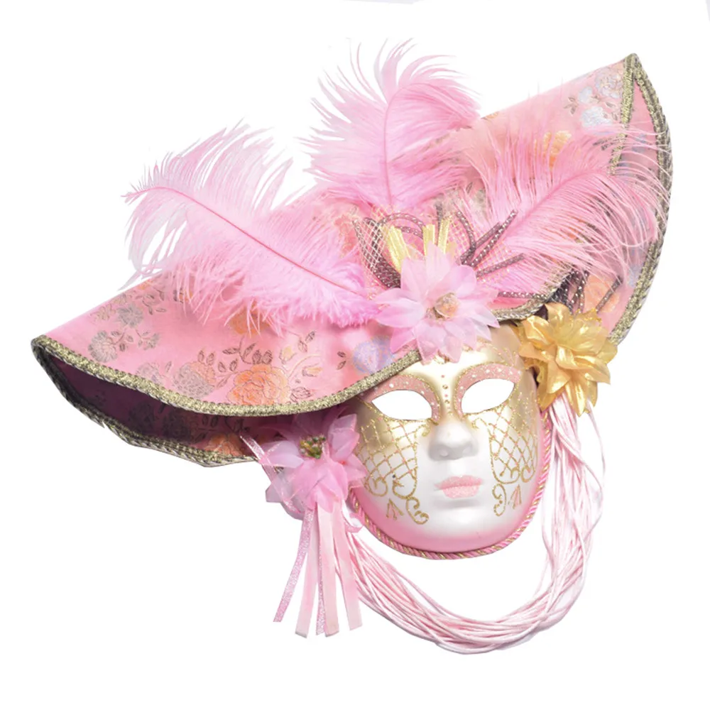 Венецианские маски для женщин и девочек с цветами, ручная роспись, Маскарадная маска на все лицо, карнавальный костюм для вечеринок на Хэллоуин
