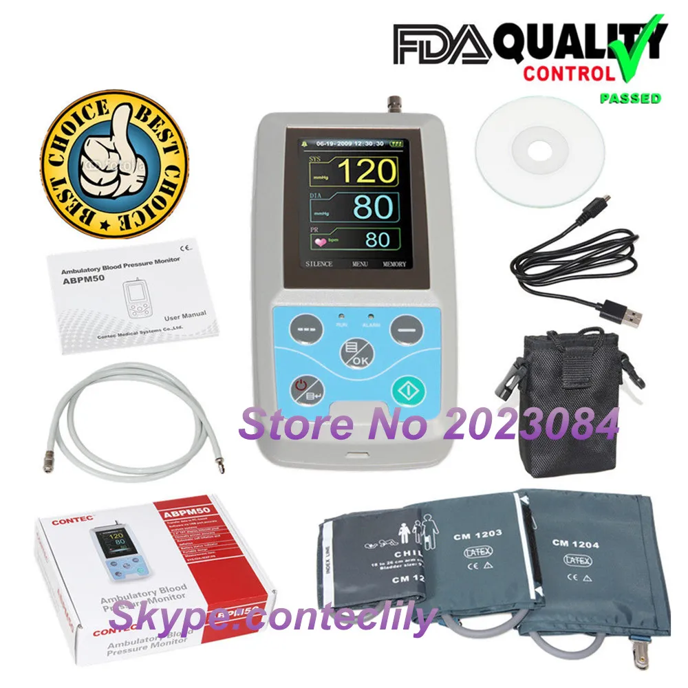 Online ABPM50 24 stunden Langzeit blutdruck monitor Holter Abpm Holter BP Monitor mit software contec