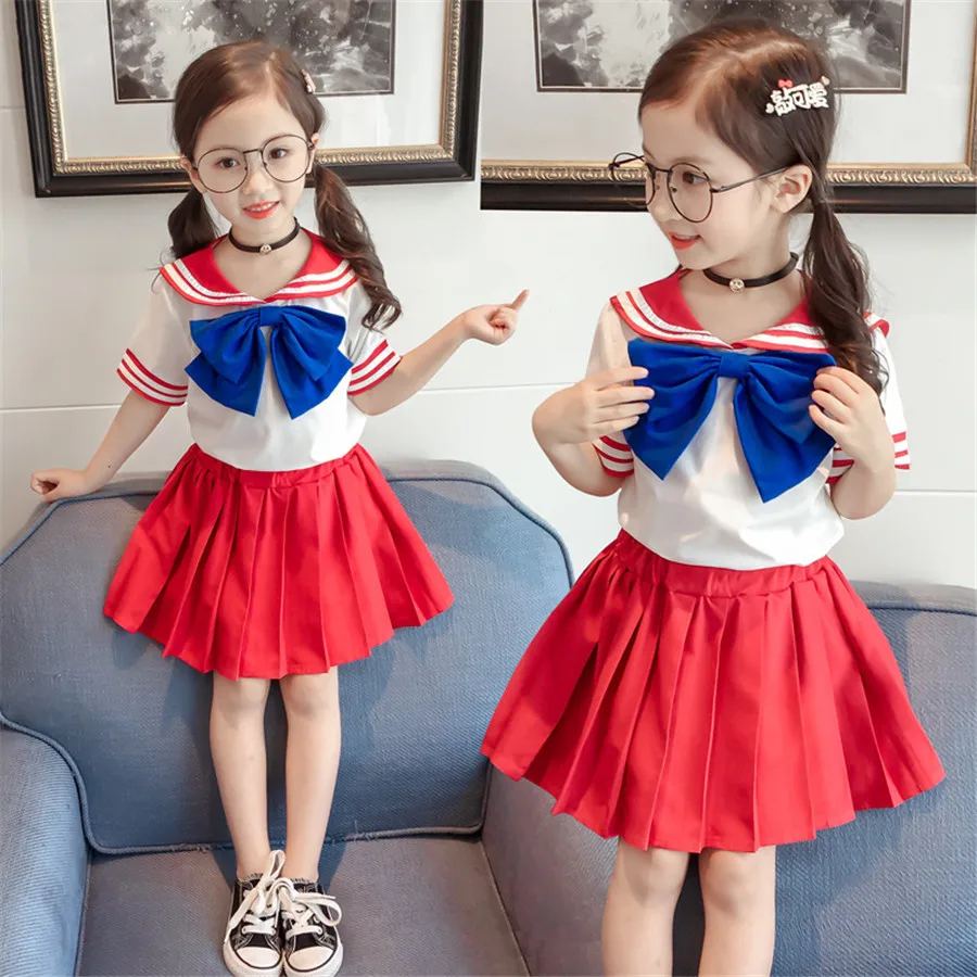 Платье Sailor Moon для девочек школьная форма детская блузка с матросским воротником