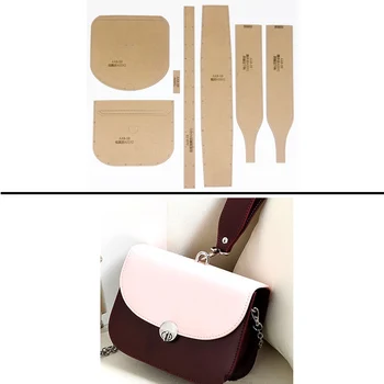 

1set Hard Kraft paper Stencil Template For DIY Leather Handmade Craft women handbag Shoulder bag Sewing Pattern 17x14x7cm