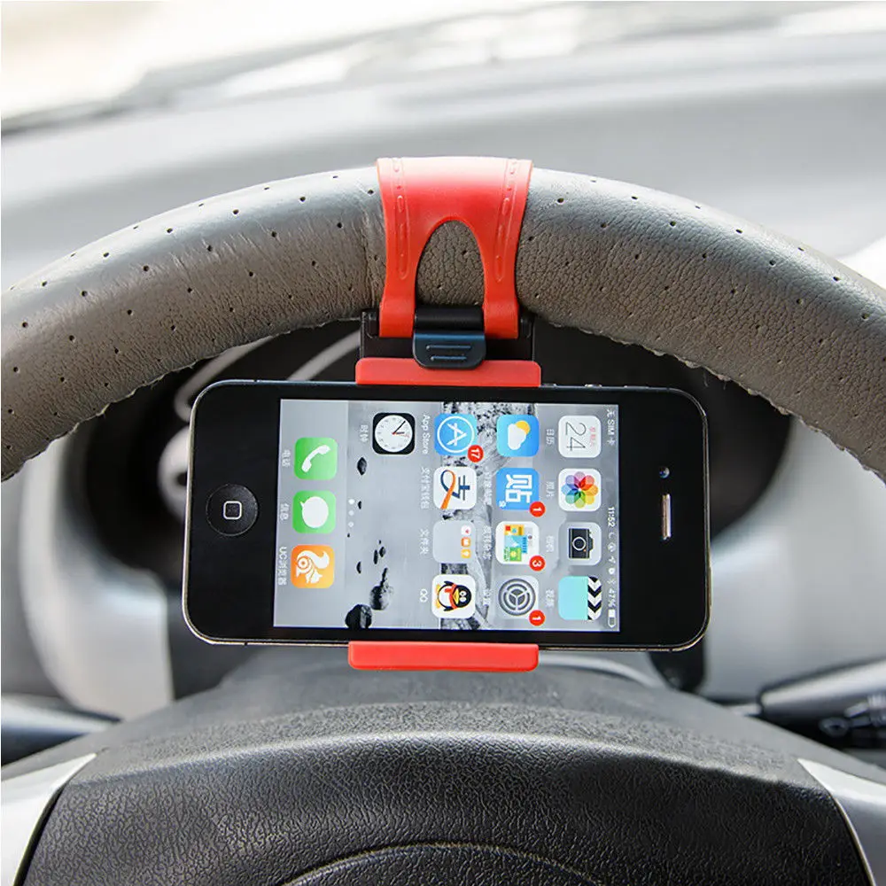 Car Steering Wheel Mount Rubber Band Cellphone Holder Smart Phone