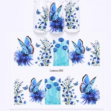 LEMOOC, 45 дизайнов, наклейки для ногтей, новинка, слайдер, обертывание, Декор, перо, цветок, водные переводные наклейки, переводная наклейка s для художественное оформление ногтей