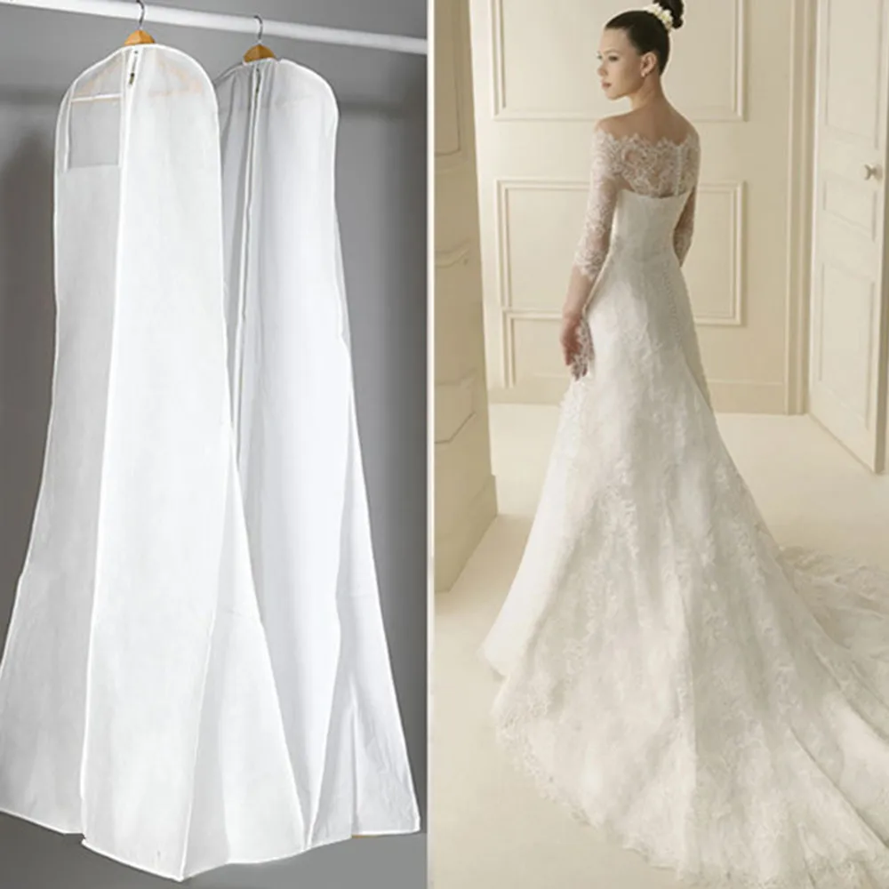 Hoesh White Extra Large Wedding Bridal Gown Clothes Dress Bags Garment Protector 