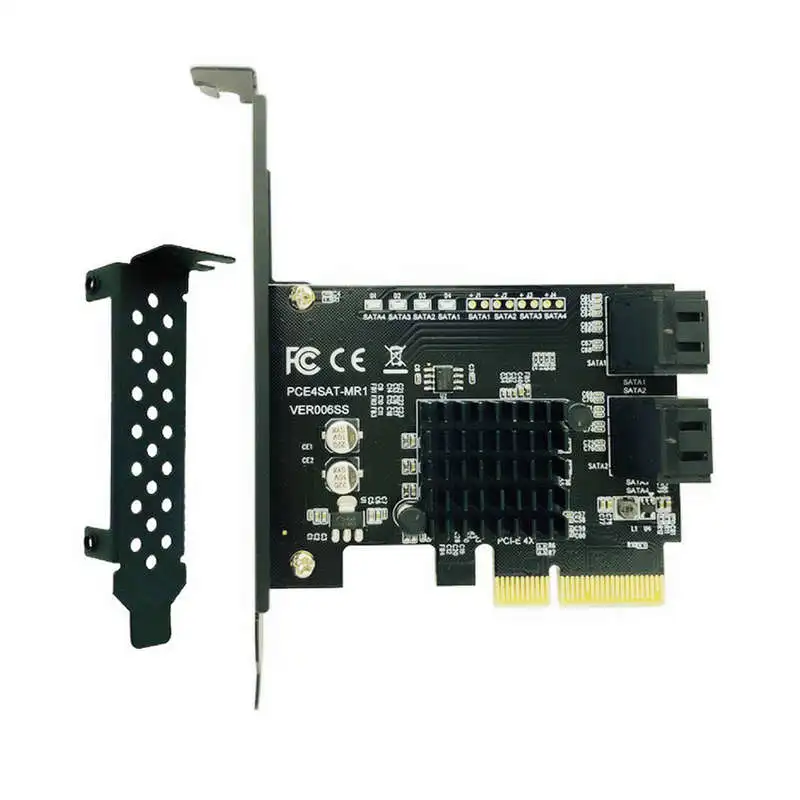 Черный Sata Pci Express, 4 порта, плата расширения, Sata контроллер, Pci Raid карта, Pci для Sata 3,0, адаптер, конвертер, карта - Цвет: Черный