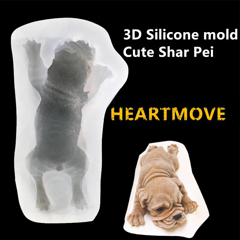 HEARTMOVE милые силиконовые формы Шарпей 3D Мыло плесень, щенок Мусс плесень, сделай сам эпоксидные животные шоколадные формы Арома каменные формы