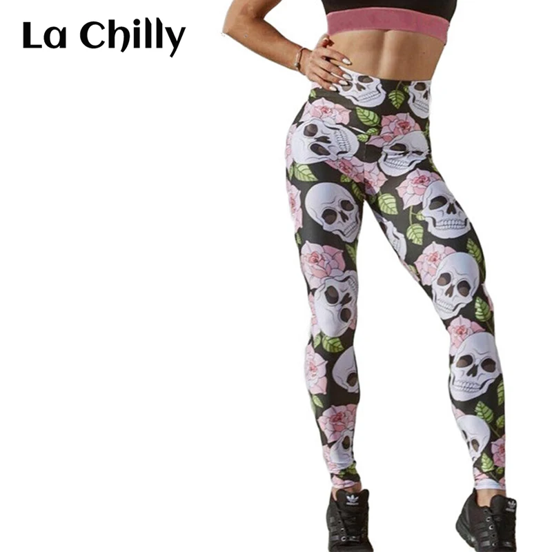 pink skull leggings