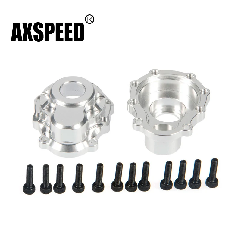 

1 Pair Silver Front/Rear Wheel Hub Case Shell Hot Racing Aluminum Knuckle Portal Cover For 1/10 Traxxas TRX-4 TRX4 RC Car Upgrad