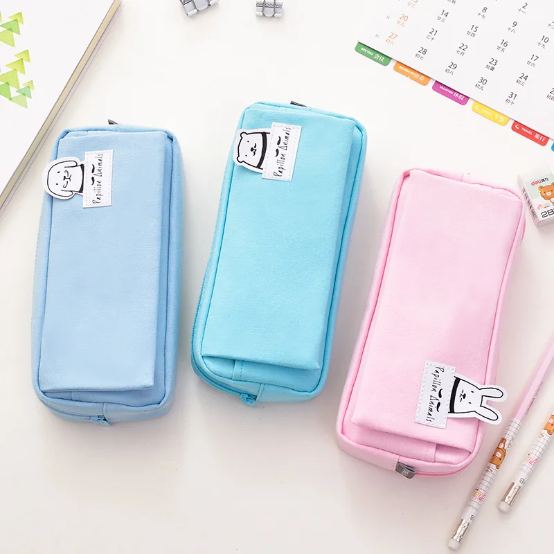 

DELI Canvas Pencil Bags School Student Stationery Boxes Pencil Case Pencil Box Large Capacity Flip Design School Office Supplies