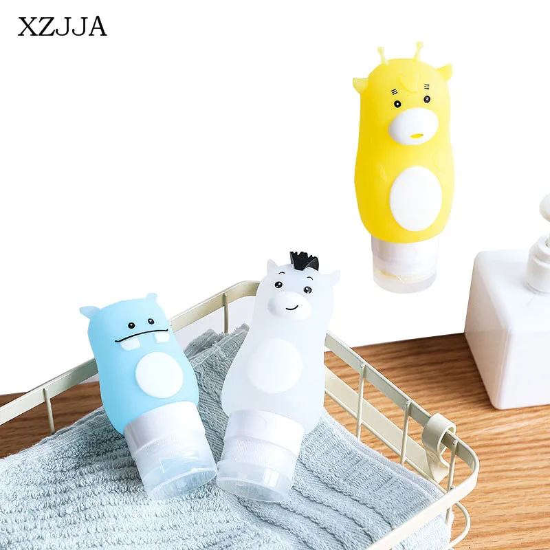 

XZJJA Cute Rabbit/dog/bear Silicone Emulsion Points Bottling Travel Portable Shower Shampoo Dispensers Cosmetic Storage Bottles