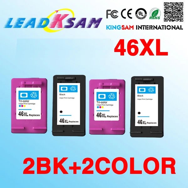 4х сменный чернильный картридж совместимый с hp46 46XL DeskJet ink Advantage 2520hc 2529 4729 2029 2020hc ns47