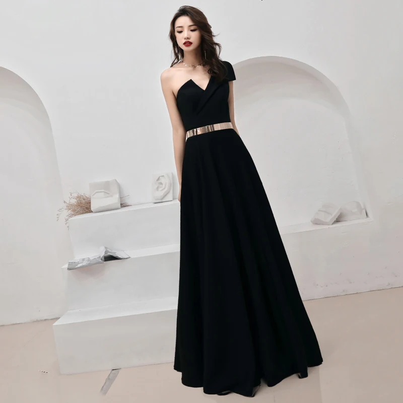 Элегантный черный для женщин Вечеринка платья мода тонкий принцесса Qipao высокое качество тонкий хост Cheongsam А-силуэт свадебные платья