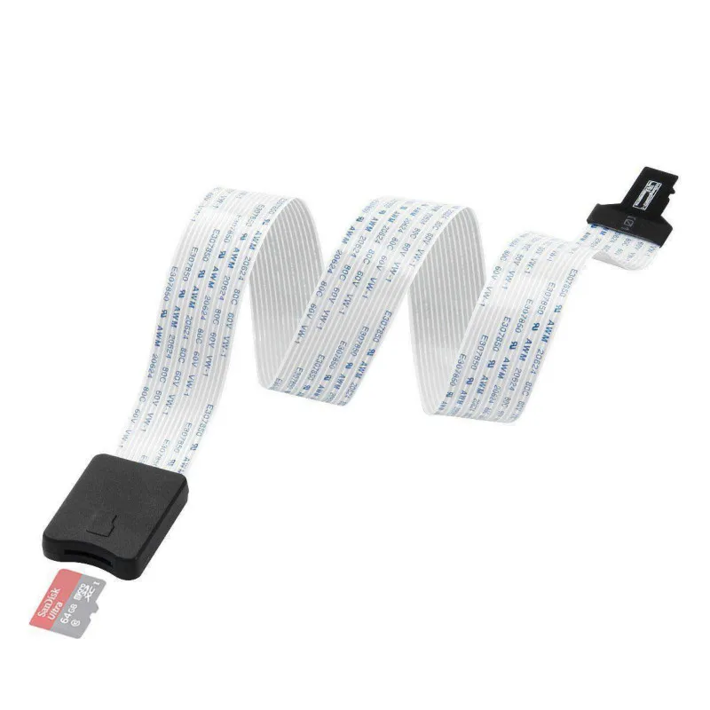 

48CM TF to Micro SD Flex Extension Cable Memory Card Extender Cord GPS DVD DVR