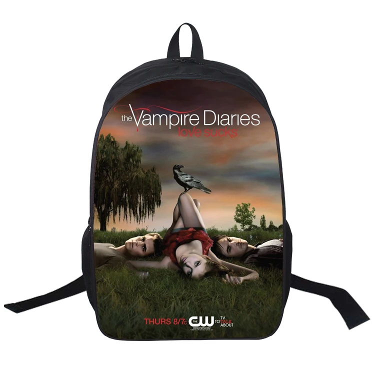 Женские сумки moive Дневники вампира, рюкзак для Хэллоуина, школьная сумка для девочек и мальчиков, рюкзак mochila по индивидуальному заказу
