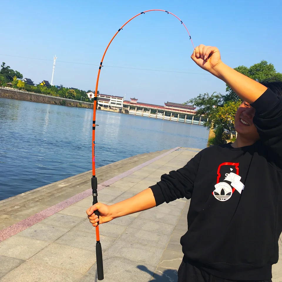 

Ultralight telescopic ice fishing rod squid bait spining / casting lure rod 1.6m 2segments fiberglass travel trout rod