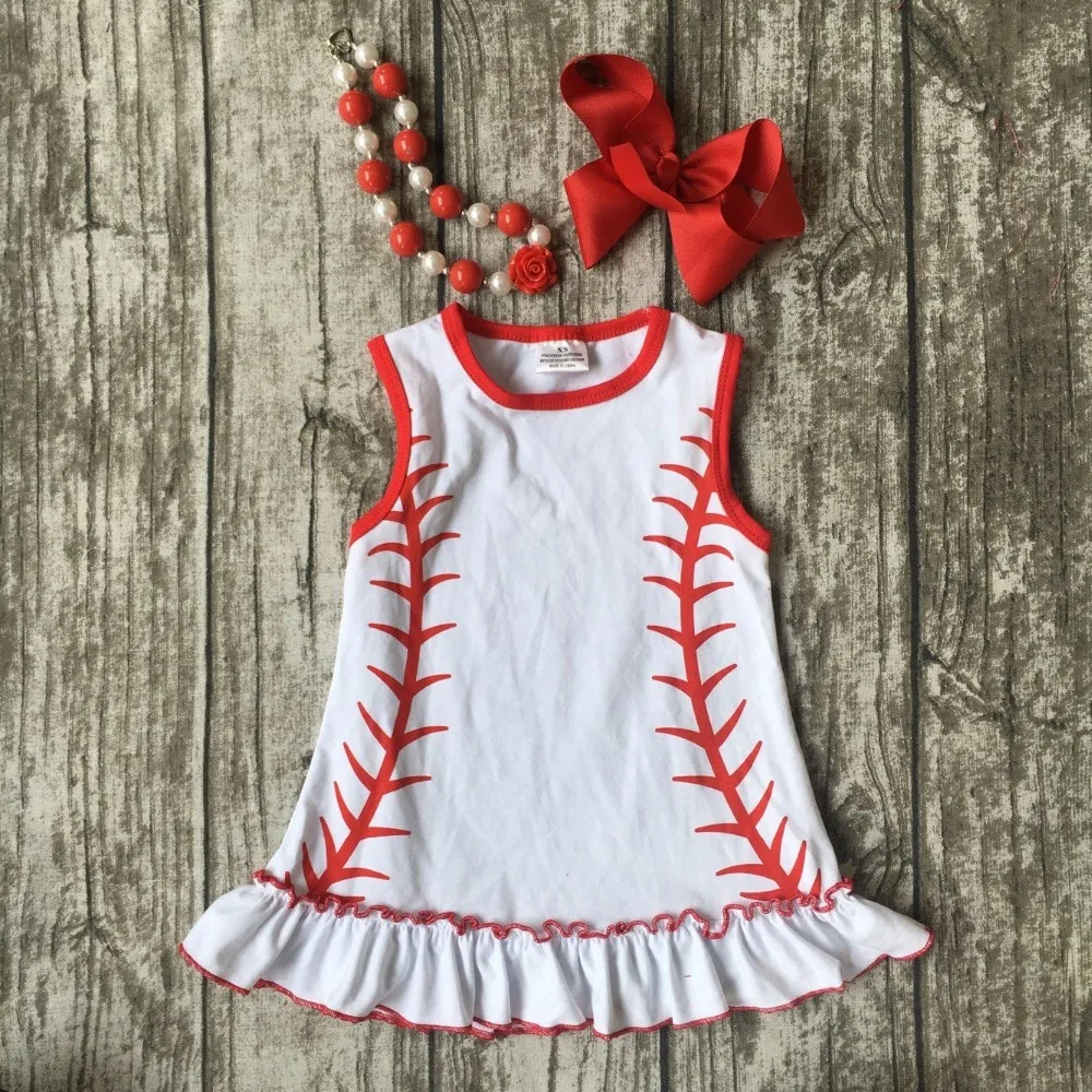 baby girls Summer spring dress girls baseball season dress kids