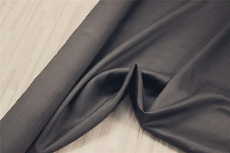 Шелк ткань DUPIONI для платья подушки постельные принадлежности, цвет: черно-коричневый, ширина: 114 см, толщина: 18 мм, 3 м,#16-1, окрашенная пряжа