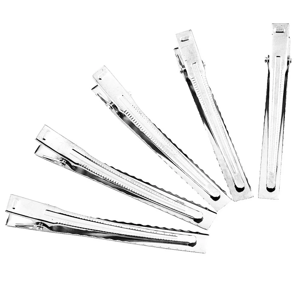 

200 Pcs Silver Flat Metal Clips Single Prong Alligator Hair Clip Barrette For Bows Headbands DIY Accessories Hairpins Wholesale