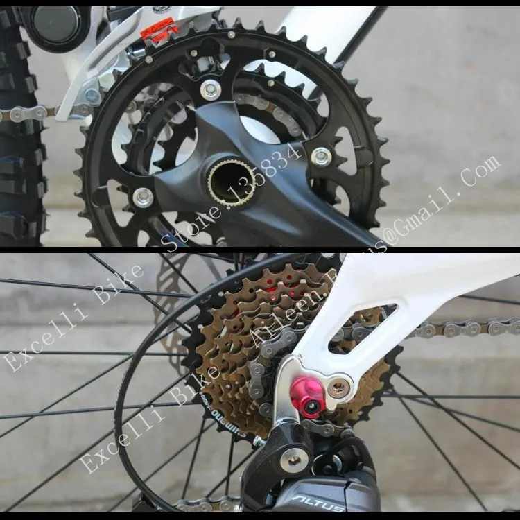 b15-27 Speeds 26 Downhill Mountain Bike TOUGH Oil Spring Full Suspension  Fork SHIMANO M446 OIL Disc Brake Aluminium Alloy Soft-tail Frame 700mm longer hanldlebar KENDA 262.35 Tire