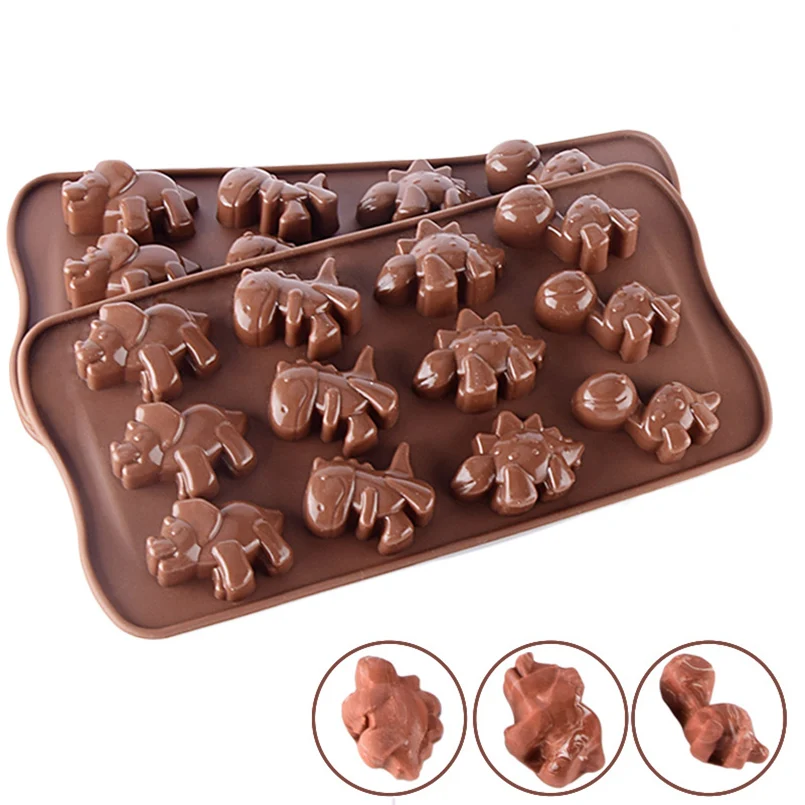 

Silicone Dinosaur Shape Chocolate Cake Mould Hand Making Pudding Jelly Ice Modle DIY Baking Cake Decoration Tools