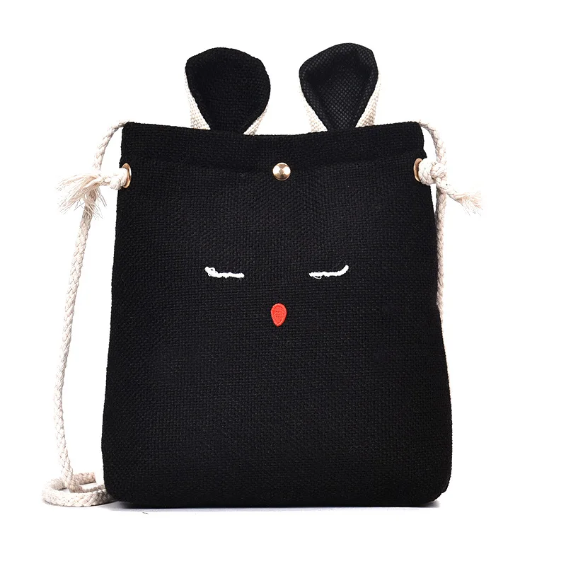 

Small Bag 2019 New Fashion Autumn And Winter Cute Female Bag Canvas Handbag Korean Version Of The Open Shoulder Messenger Bag