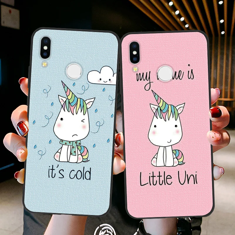 

Unicorn TPU Cover For Huawei Honor View 20 20i 10i 9 10 8 Lite 8X Nova 2i 2 Lite 3 3i 3e 4 4e Mate 20 10 Lite Pro 3D Emboss Case