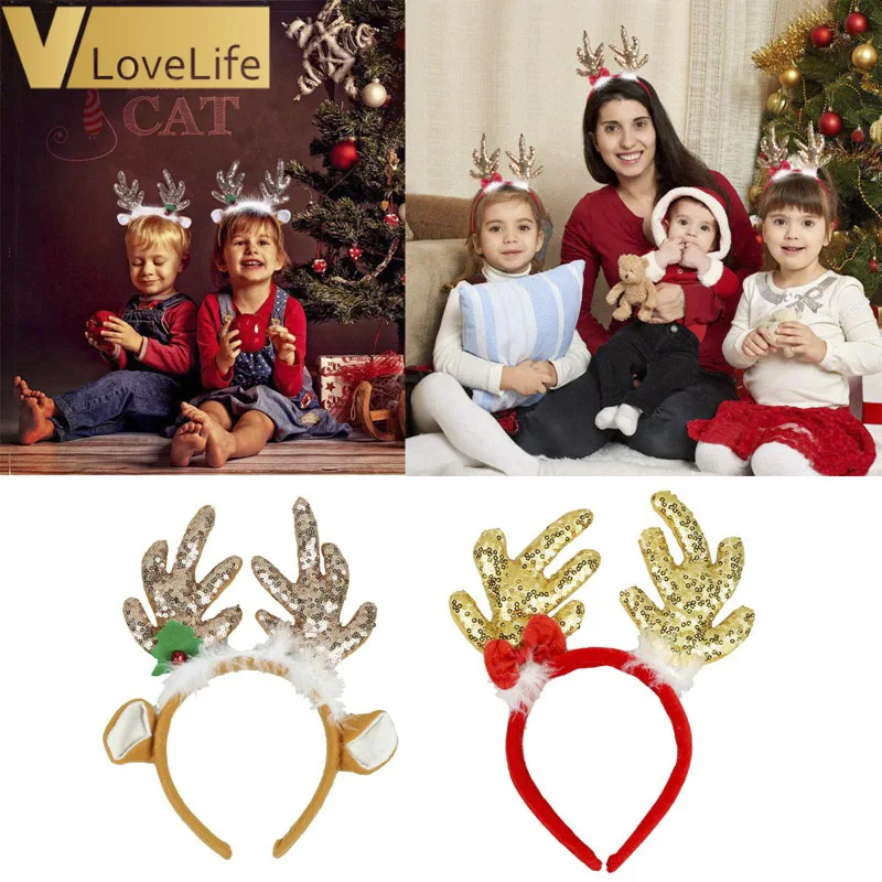 

Reindeer Christmas Headbands Deer Horns Head Adornment Christmas Decor Christmas Easter Party Headbands Hair Accessories