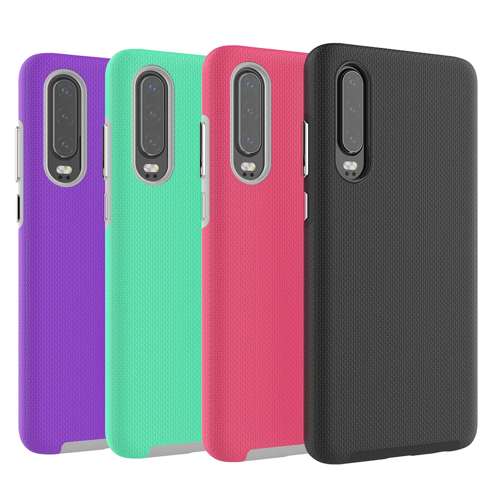 

for Huawei P30 Pro Case P20 Lite Armor TPU+PC Dual Layer ShockProof Phone Case Nova 4e 3e Silicone Rugged Strong Non-Slip Cover