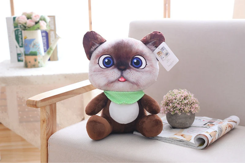 20 см милые мягкие 3D моделирование мягкие игрушки для кошек двустороннее сиденье диван подушка Kawaii Плюшевые Животные Кошки куклы игрушки подарки