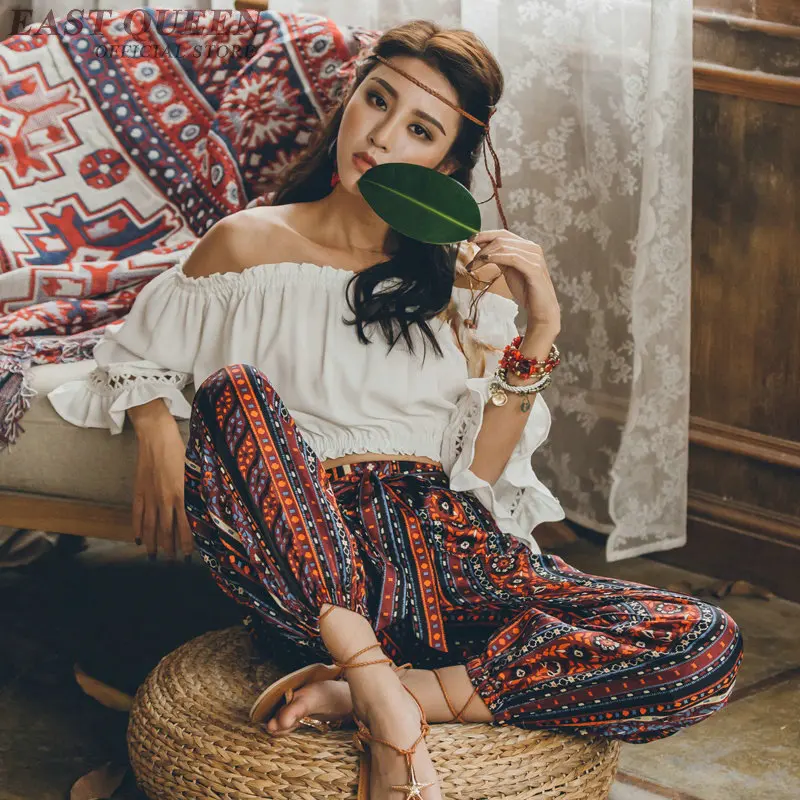 Хиппи Штаны Летняя женская обувь пляжные Мексиканская boho Штаны женский KK2239 Y